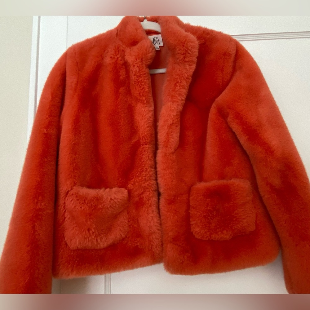 Pink faux fur jacket